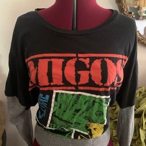🎟️3x$10🎟️ EUC Migos (Culture) long sleeve cropped tee. Black, Size 2X